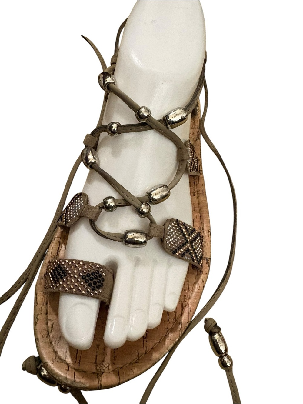Sam & Libby Beaded Gladiator Wrap Sandals - Size 8.5 - Picture 3 of 9